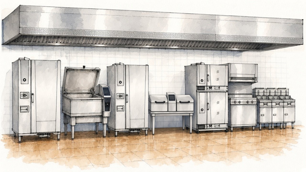 Watercolor concept rendering of a convention center cookline